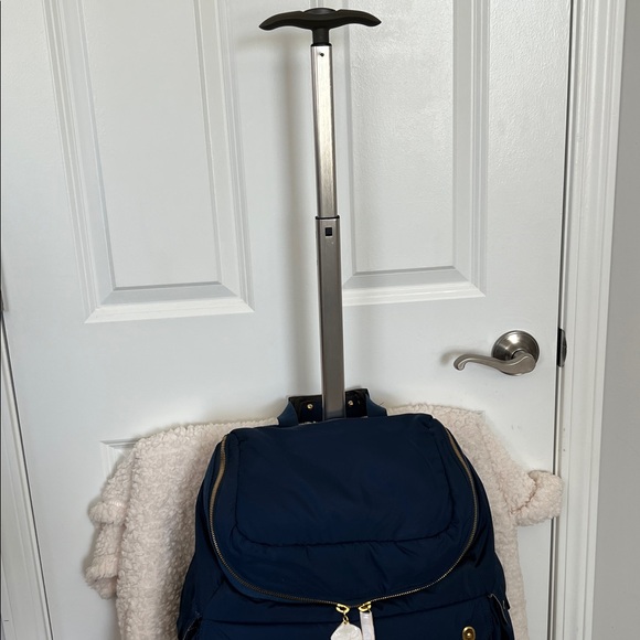 Stella McCartney Navy Rolling LeSportsac Traveler Rucksack Sky Bag. - Picture 3 of 11